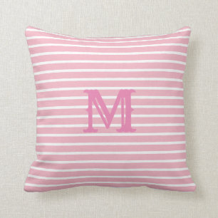 Adretter Seersucker-gestreiftes Monogramm-Kissen Kissen