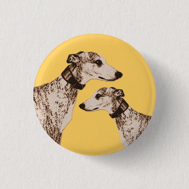 Adretter Whippets Knopf Button (Vorderseite)
