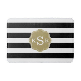 Adrettes Chic | schwarze u. weiße Badematte