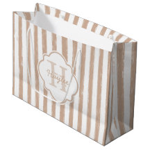Adrettes gemaltes TAN Stripes Monogramm und Namen
