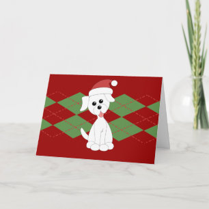 Adrettes Welpen-Weihnachten Feiertagskarte