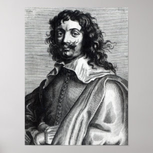 Adriaen Brouwer, graviert von Edme de Boulonois Poster