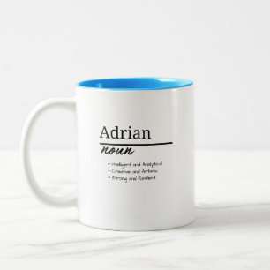 Adrian, Boy Personalisiert Name Definition Zweifarbige Tasse