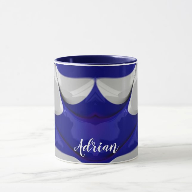 ADRIAN ~ GLOSSY 3D Glossy Blue White ~ Tassen (Zentrum)