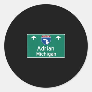 Adrian Michigan Mi Interstate Highway Urlaubsanden Runder Aufkleber