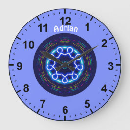 ADRIAN Personalisiert ~ Space Wheel Fraktal ~ Larg Große Wanduhr