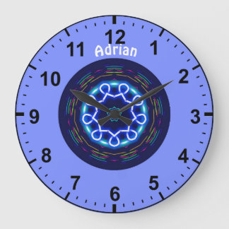 ADRIAN Personalisiert ~ Space Wheel Fraktal ~ Larg Große Wanduhr