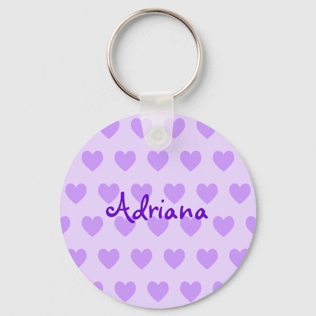 Adriana im Lila Schlüsselanhänger (Vorderseite)