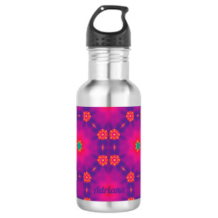 ADRIANA ~ Pink Blue Lila Green Water Flasche Edelstahlflasche