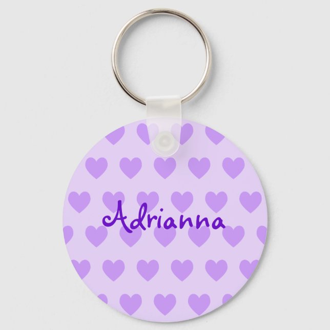 Adrianna in Lila Schlüsselanhänger (Vorderseite)