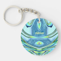 ADRIEN ~ Vert jaune bleu circulaire Acrylique ~