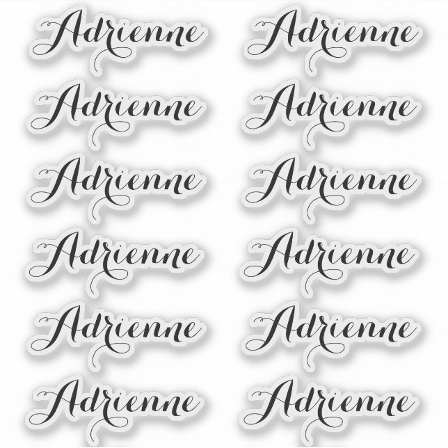 Adrienne — Stickers Étiquettes de nom de script cu (Devant)