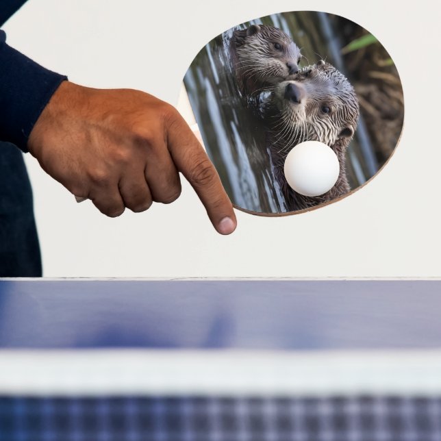 **"Adrift in Liebe: Mama und Baby Otter"*** Tischtennis Schläger (InSitu)