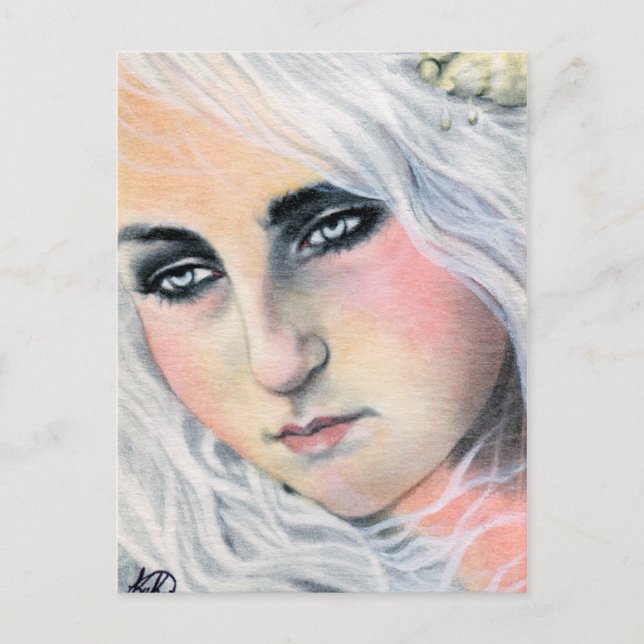 Adrift Mermaid Postcard Postkarte (Vorderseite)