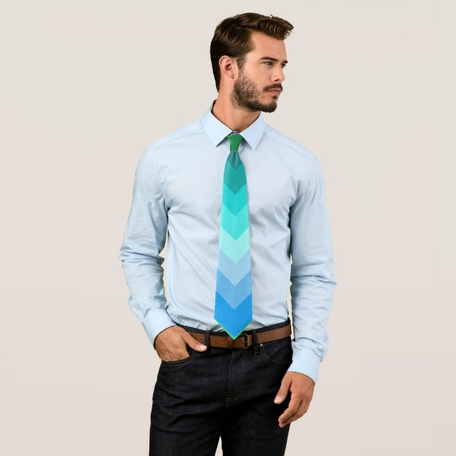 Adrift (Ocean Colors in Striping Pattern) Krawatte (Beispiel)