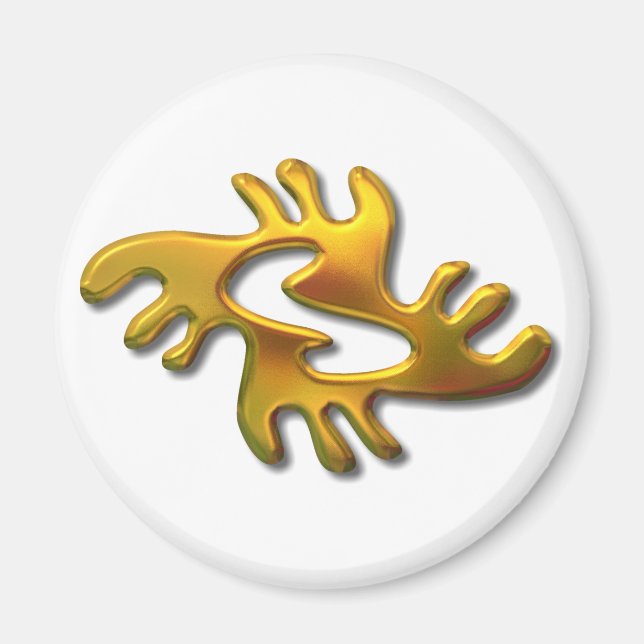 Adrinkra-Peace-gold Magnet (Vorne)