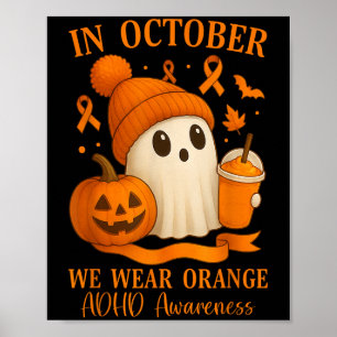 ADSF-Bewusstsein im Oktober tragen wir orange Hall Poster