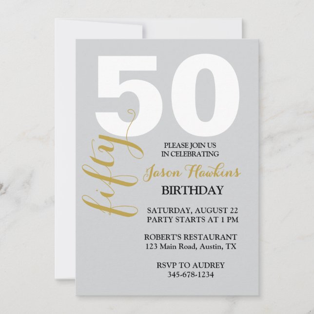 Adult Any Age Birthday Einladung (Vorderseite)