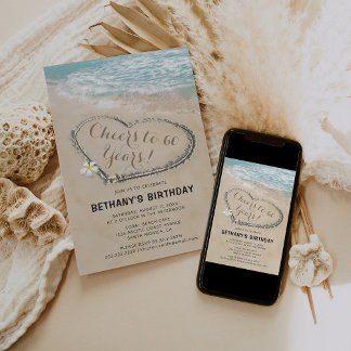 Adult Beach Birthday Party | Alter Einladung