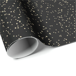 Adult Birthday Black Gold Glitzer Geschenkpapier