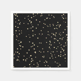 Adult Birthday Black Gold Glitzer Serviette