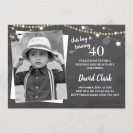 Adult Birthday Custom Foto Picture Chalkboard Einladung