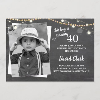 Adult Birthday Custom Foto Picture Chalkboard Einladung
