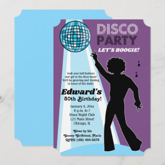 Adult Birthday Disco Party Einladungen Lila