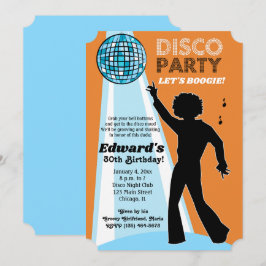 Adult Birthday Disco Party Einladungen Orange