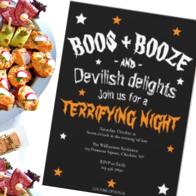 Adult Boos and Booze Halloween Party Einladung (Von Creator hochgeladen)