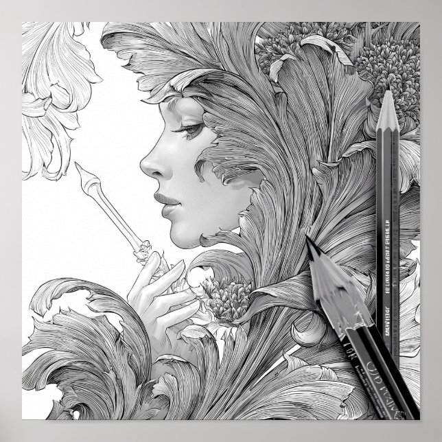 Adult Coloring Blending and Shading Technique Poster (Vorne)