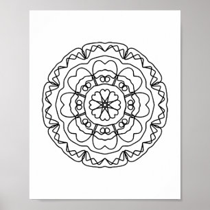 Adult Coloring Page Mandala Poster DIY Wand an Wan