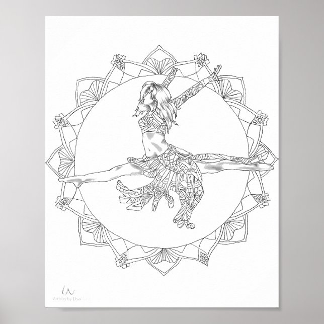 Adult Coloring Poster Mandala Jazz Dancer (Vorne)