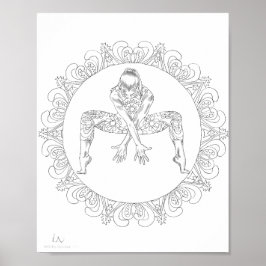Adult Coloring Poster Mandala Tanztänzer