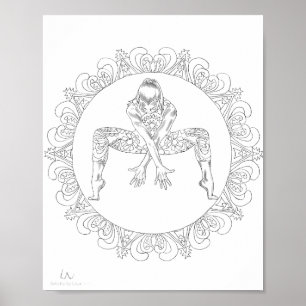 Adult Coloring Poster Mandala Tanztänzer