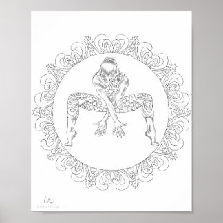 Adult Coloring Poster Mandala Tanztänzer