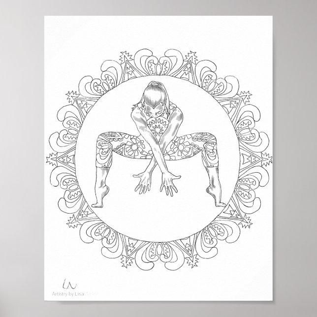 Adult Coloring Poster Mandala Tanztänzer (Vorne)