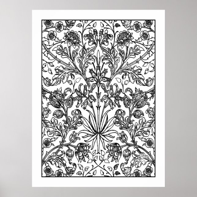 Adult Coloring Poster William Morris Hyacinths (Vorne)
