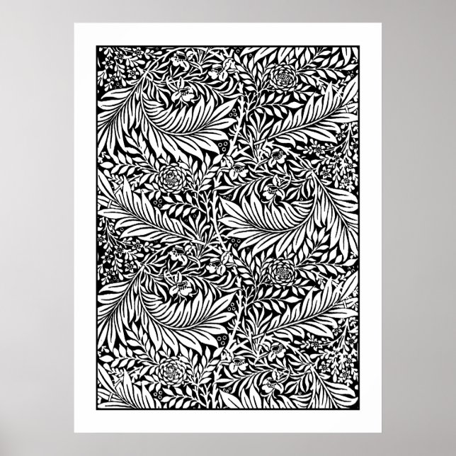 Adult Coloring Poster William Morris Larkspur (Vorne)