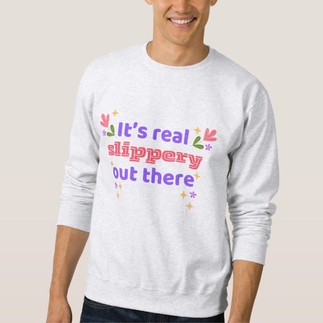 Adult Crewneck Slippery Best Chirps Hockey  Sweatshirt (Vorderseite)