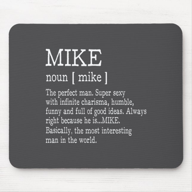 Adult Definition First Name Mike Men Funny  Mousepad (Vorne)