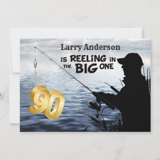 Adult Fisherman Milestone 90 Geburtstag - Big One Einladung