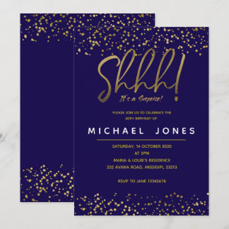 Adult Geburtstag Party Einladung Marine blau