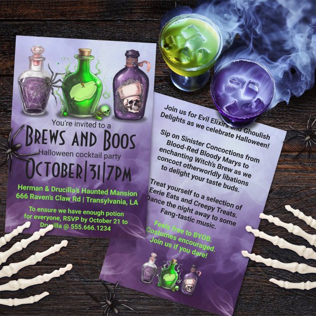 Adult Halloween Brews und Boos Cocktail Party Einladung (Von Creator hochgeladen)