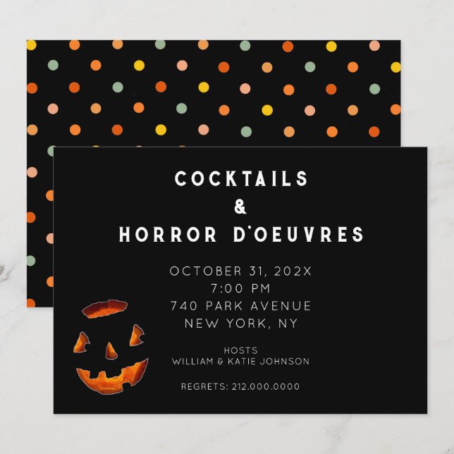 Adult Halloween Cocktail Party Einladung (Vorne/Hinten)