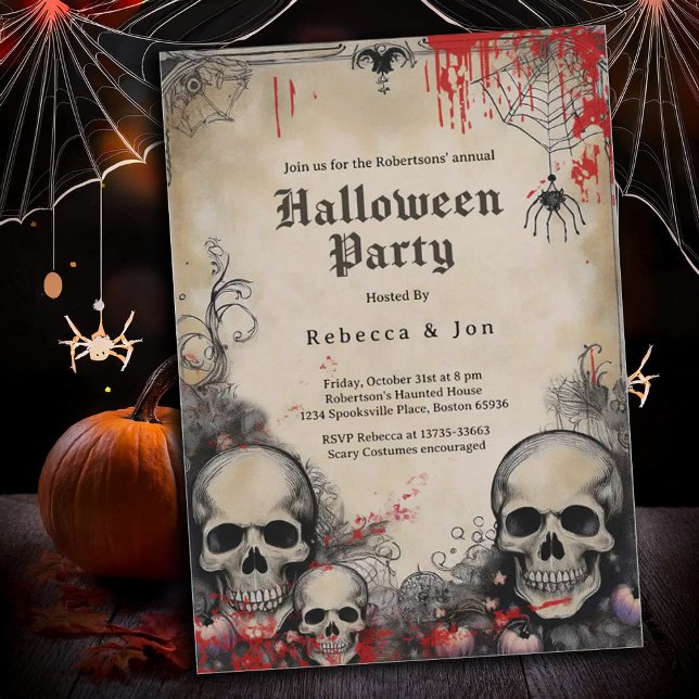 Adult Halloween Gothic Jährliche Party Einladung (Von Creator hochgeladen)