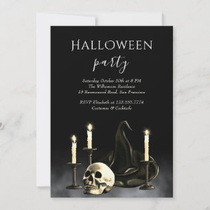 Adult Halloween Gothic Skull-Party Einladung