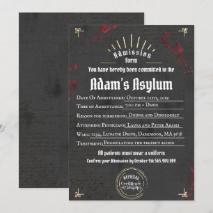Adult Halloween Lunatic Asylum Spooky Gothic Party Einladung