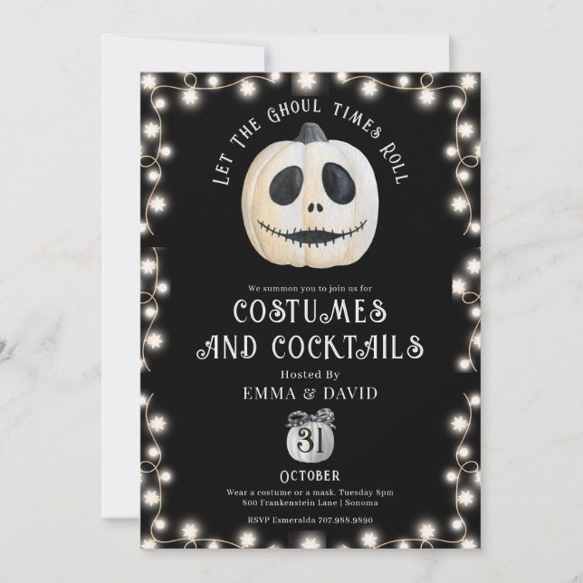 Adult Halloween-Party Gothic Pumpkin Face Einladung (Vorderseite)