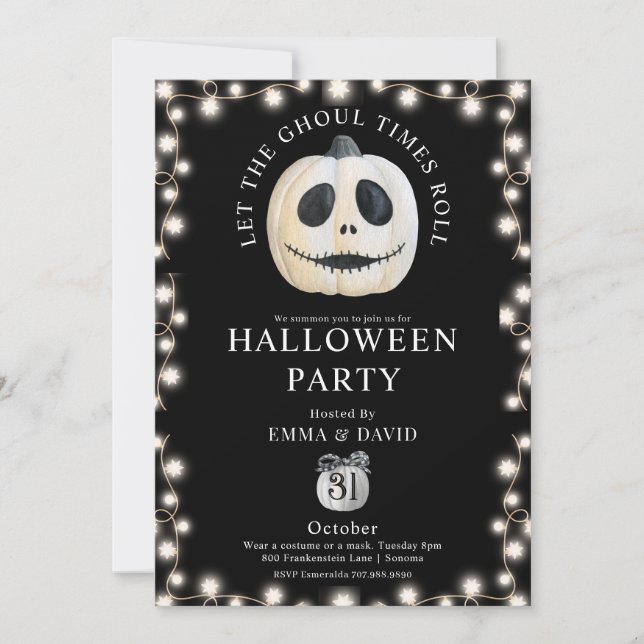 Adult Halloween-Party Gothic Pumpkin Face Einladung (Vorderseite)